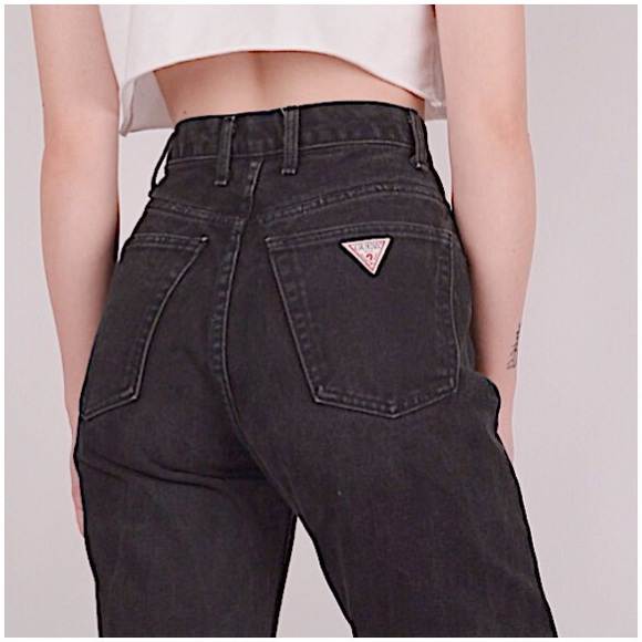 guess high waisted black jeans